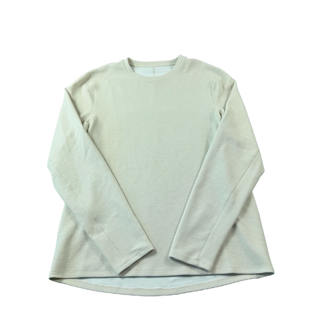Lululemon Cream Waffle Knit Mens Performance LS Crewneck Sweater Medium